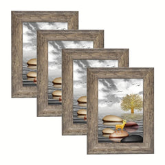 Rustic Distressed Antique Gray Wood Pattern Photo Frames