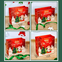 10pcs Christmas Gift Bag Packaging Bag Paper Bag Red Small Handbag Gift