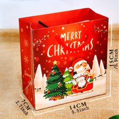 10pcs Christmas Gift Bag Packaging Bag Paper Bag Red Small Handbag Gift