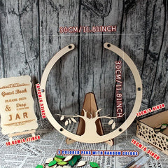 Wood Wedding Guest Book Sign in Board Circular Tree Guest Use Pen Sign Wish Baby