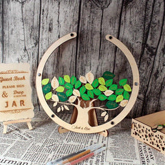 Wood Wedding Guest Book Sign in Board Circular Tree Guest Use Pen Sign Wish Baby