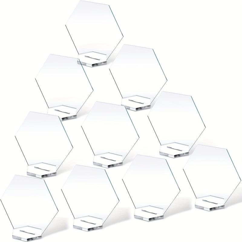 20pcs Acrylic Wedding Table Numbers Hexagonal Clear Sign DIY