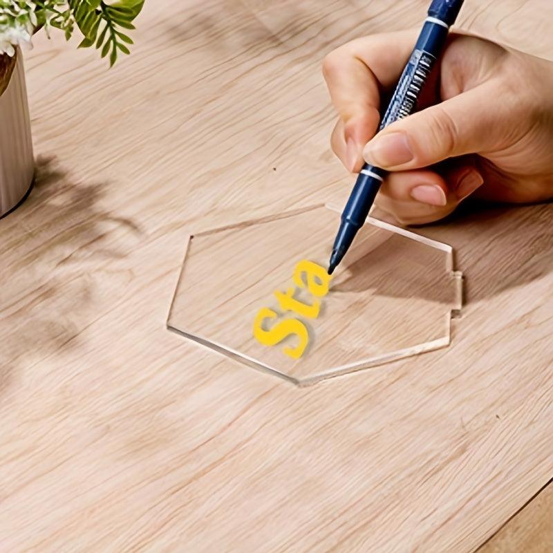 20pcs Acrylic Wedding Table Numbers Hexagonal Clear Sign DIY