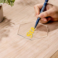 20pcs Acrylic Wedding Table Numbers Hexagonal Clear Sign DIY
