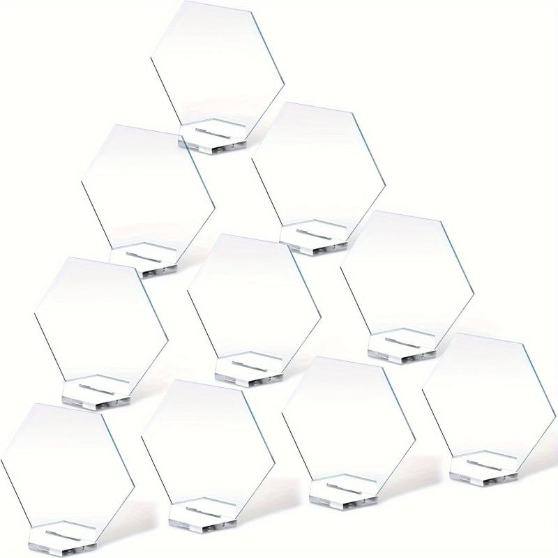 20pcs Acrylic Wedding Table Numbers Hexagonal Clear Sign DIY