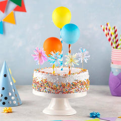 25pcs Glitter Foil Fireworks Cupcake Toppers Happy Birthday Cake Toppers