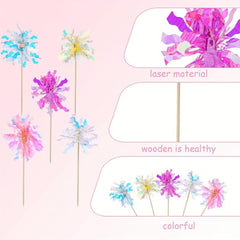 25pcs Glitter Foil Fireworks Cupcake Toppers Happy Birthday Cake Toppers