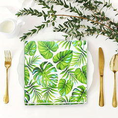 Tropical Palm Leaf Party Tableware Supplies 8 Guests Set