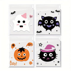 50pcs Halloween Candy Snack Gift Bags Ziplock Party Packaging Small Business