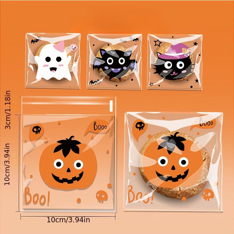 50pcs Halloween Candy Snack Gift Bags Ziplock Party Packaging Small Business