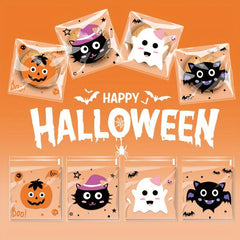 50pcs Halloween Candy Snack Gift Bags Ziplock Party Packaging Small Business