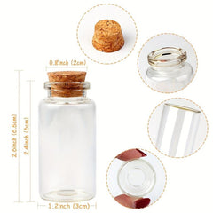 48pcs Glass Candy Bottles with Cork for Events Labels & String