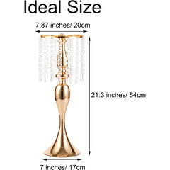 2pcs Golden Slivery Vases For Centerpieces 54 Crystal Flower Arrangement Stand