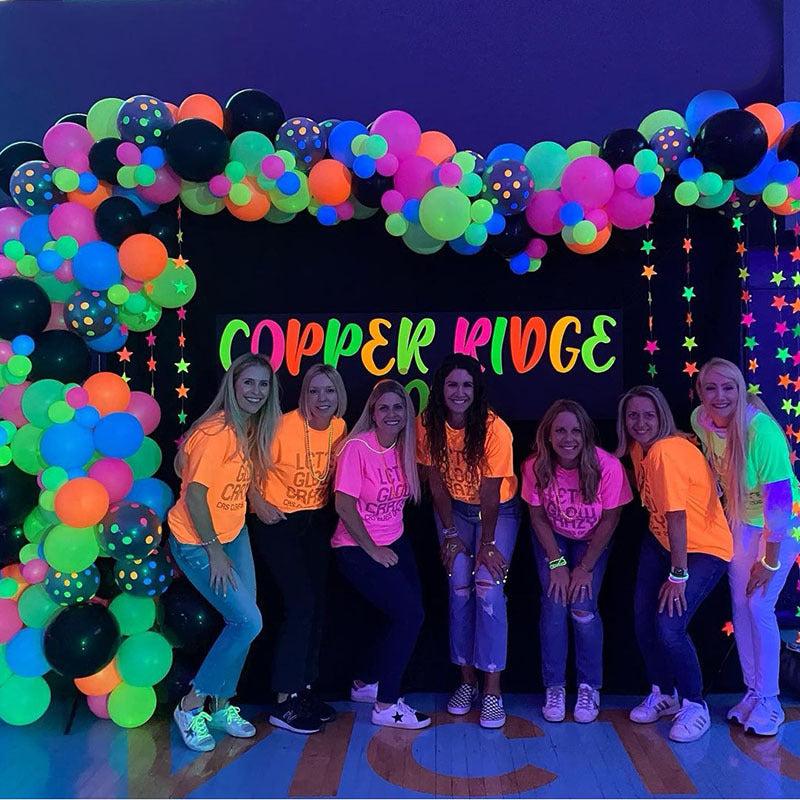 50pcs UV Neon Balloons Blacklight Party Balloons 30 48 Cm Fluorescent Polka Dots