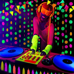 50pcs UV Neon Balloons Blacklight Party Balloons 30 48 Cm Fluorescent Polka Dots