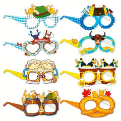 8pcs Beer Party Paper Glasses Fun Photo Props Party Decor