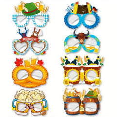 8pcs Beer Party Paper Glasses Fun Photo Props Party Decor