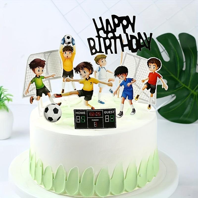 Sport Happy Birthday Cake Topper Football Cake Decorations