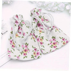 20pcs Pink Vintage Flower Gift Bags Drawstring Spring Floral Favo