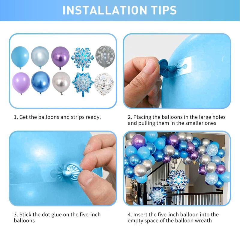 94pcs Balloon Party Set Snow Aluminum Film Light Birthday Decoration