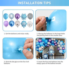 94pcs Balloon Party Set Snow Aluminum Film Light Birthday Decoration