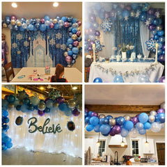 94pcs Balloon Party Set Snow Aluminum Film Light Birthday Decoration