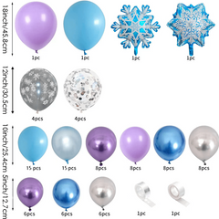 94pcs Balloon Party Set Snow Aluminum Film Light Birthday Decoration