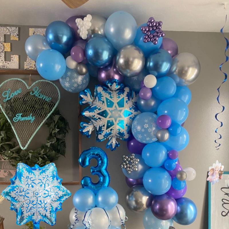 94pcs Balloon Party Set Snow Aluminum Film Light Birthday Decoration