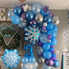 94pcs Balloon Party Set Snow Aluminum Film Light Birthday Decoration