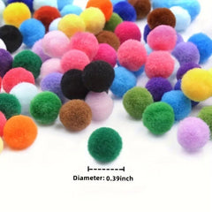 200pcs Mixed Small Fur Ball Pompons DIY Sewing Hobby Party Gift