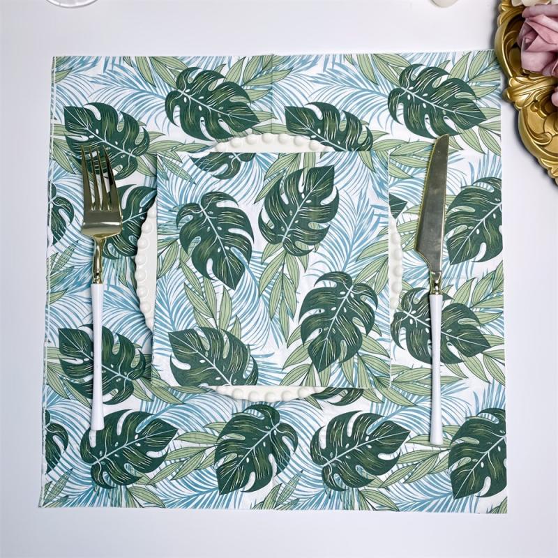 20pcs Green Plant Leaves Napkins Wedding Birthday Party Decoration Tissue