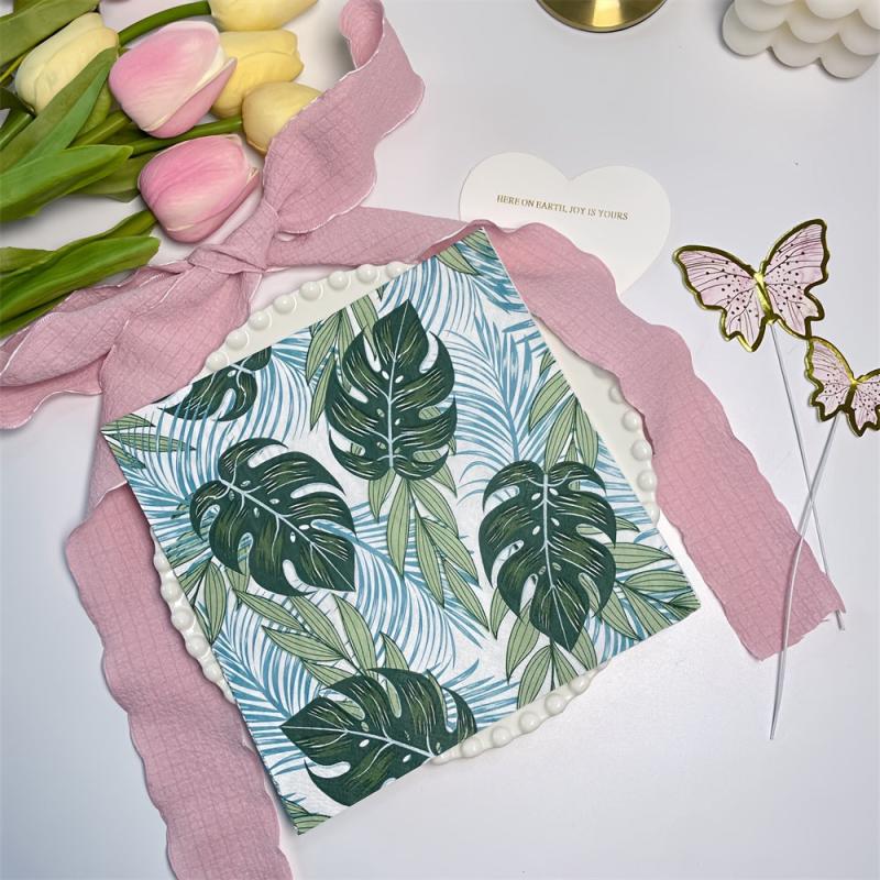 20pcs Green Plant Leaves Napkins Wedding Birthday Party Decoration Tissue