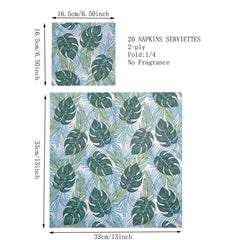 20pcs Green Plant Leaves Napkins Wedding Birthday Party Decoration Tissue