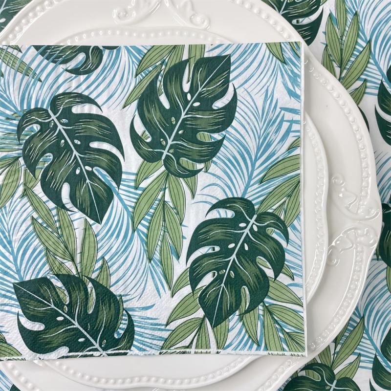 20pcs Green Plant Leaves Napkins Wedding Birthday Party Decoration Tissue