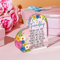Acrylic Heart Keepsake & Paperweight Friendship Gift