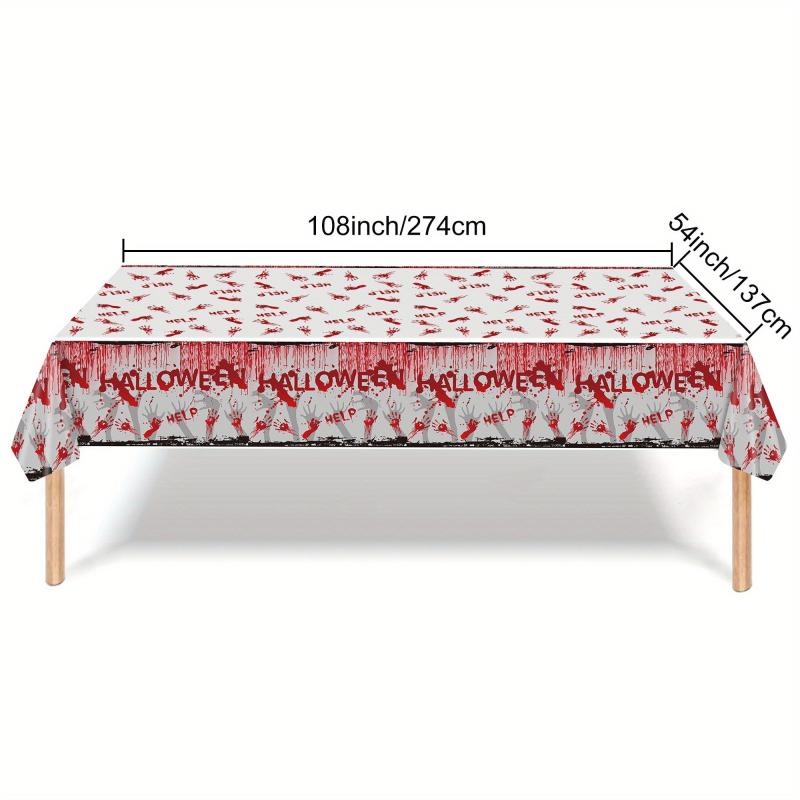 Halloween Party Supplies Set Bloodstained Tablecloth Paper Plate Napkin Cup