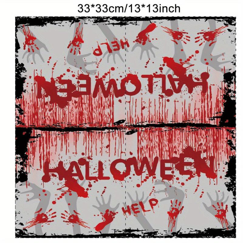 Halloween Party Supplies Set Bloodstained Tablecloth Paper Plate Napkin Cup