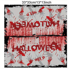 Halloween Party Supplies Set Bloodstained Tablecloth Paper Plate Napkin Cup