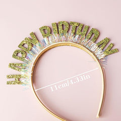 Happy Birthday Laser Sequin Flash Sushi Headband Dress Up