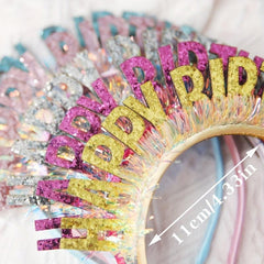 Happy Birthday Laser Sequin Flash Sushi Headband Dress Up