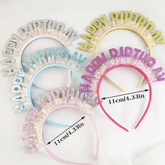 Happy Birthday Laser Sequin Flash Sushi Headband Dress Up