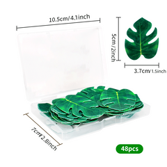 48pcs Edible Monstera Leaf Palm Leaves Cake Topper