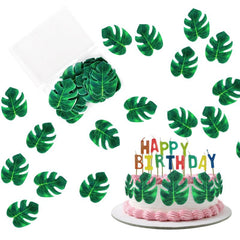 48pcs Edible Monstera Leaf Palm Leaves Cake Topper
