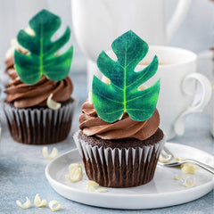 48pcs Edible Monstera Leaf Palm Leaves Cake Topper