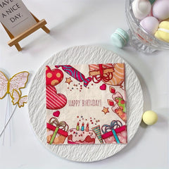 20pcs Cartoon Happy Birthday Party Napkins Paper Towels 33x33cm