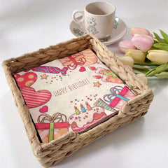 20pcs Cartoon Happy Birthday Party Napkins Paper Towels 33x33cm