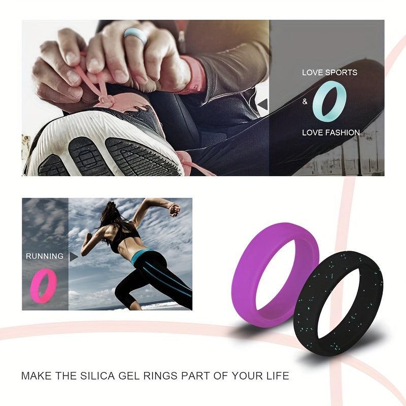 Women's Silicone Ring Set - Low Allergy and Flexible - Perfect for Sports