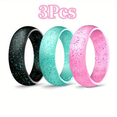 Women's Silicone Ring Set - Low Allergy and Flexible - Perfect for Sports