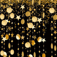 Glitter Star Circle Paper Garland Party Decor Hanging Dot Banner