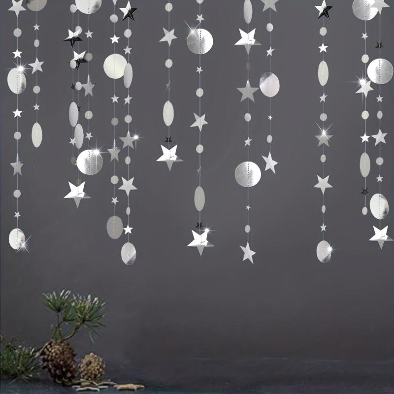 Glitter Star Circle Paper Garland Party Decor Hanging Dot Banner